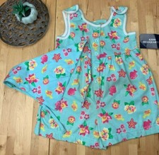 Kids Headquarters Sz 4 Flower Print Summer Romper Girls W/ bandanna