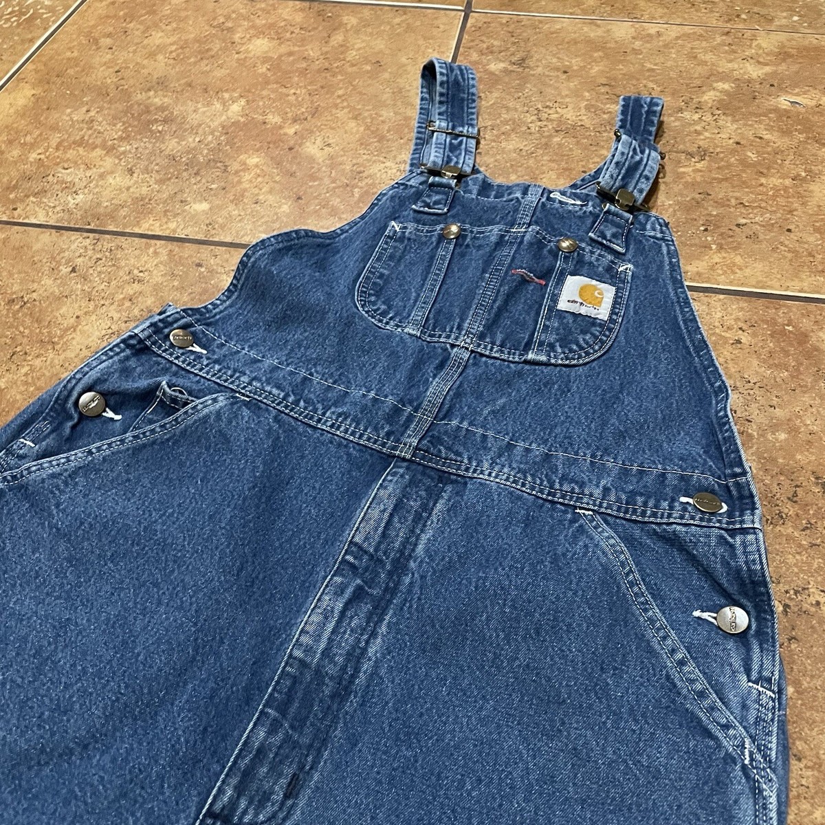 Carhartt R07-DST デニムオーバーオール 30 x 28 Carhartt R07DST Washed Denim Bib Overall