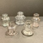 VINTAGE GLASS INKWELL COLLECTION OF 5 — photo 1