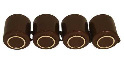 Set of 4 VtG 60s Royal China Casa Del Sol Cavalier Ironstone Brown 3" Cups Mugs - Picture 4 of 4