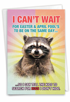 Easter Card: Easter & April Fool's Easter Funny Greeting Card w/ Envelope