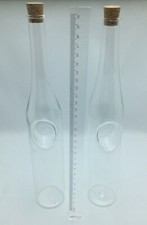 Coppia Bottiglie in Vetro Soffiato Con Tappo in Sughero Lavorazione Artigianale