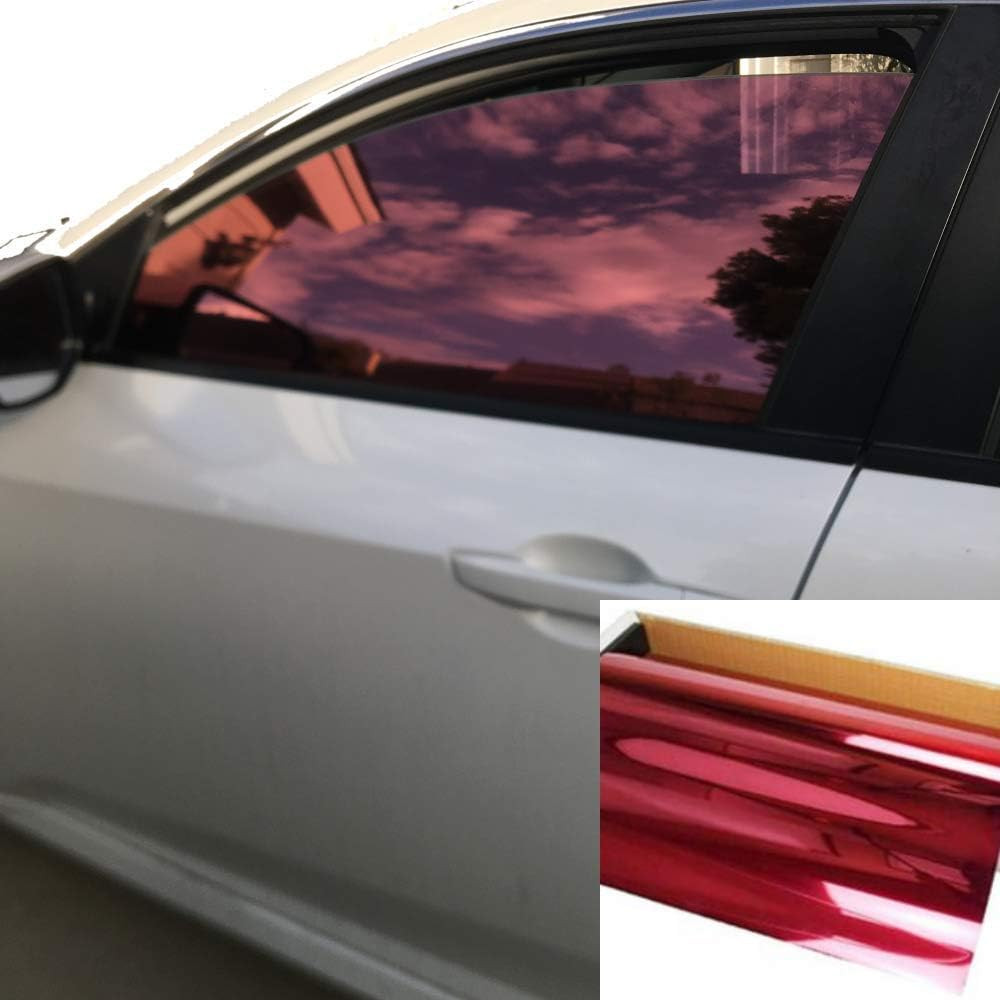One Way Mirror Reflective Car Window Color Tint Film 10%VLT. (40" X10', Wine Red