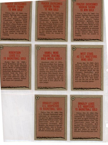 Lot of 8 1983 Topps Greatest Olympians 3 Frazier 2 Bradley West Hamill Robertson - Picture 2 of 7