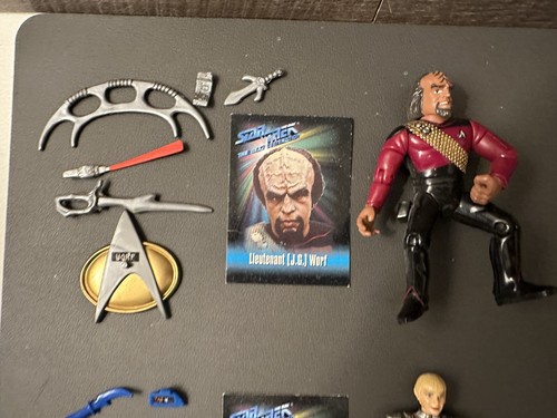 Vintage Set of 4 Playmates 1992 Star Trek Action Figures Worf Sela McCoy Locutus - Picture 2 of 5