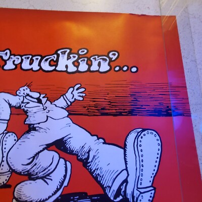 KEEP ON TRUCKIN' 1970's VINTAGE BLACKLIGHT NOS POSTER Red R