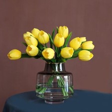 Yellow Tulip Flowers 11pcs Artificial Luxury Mother's Day Wedding Decor