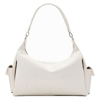 Desigual Half Logo 24 Brasilia Shoulder Bag Schultertasche Tasche Creme White