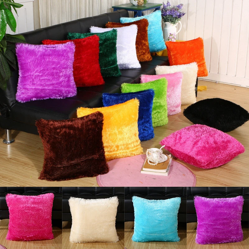 Furry pillows for couch sale