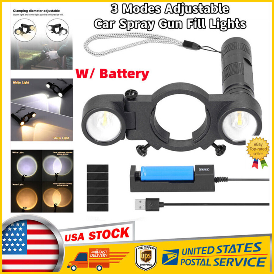 Gearwell LED Spray Gun Light, Universal Paint Sprayer Light Kit With Adjustable Brightness, Spray Gun Work Lamp Fill Light System For Automotive Car