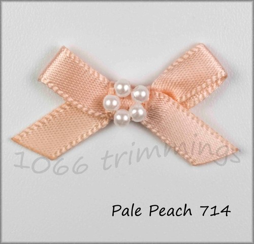 7mm Satin Ribbon Bows With Pearl Bead Cluster - Picture 39 of 43