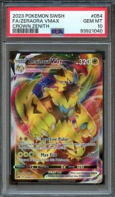 PSA 10 GEM MINT ZERAORA VMAX 054/159 Crown Zenith 2023 PSA 10 GEM MINT ZERAORA VMAX 054/159 Crown Zenith 2023