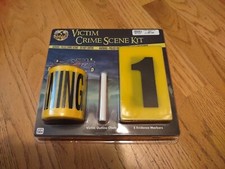 Spirit Halloween Victim Crime Scene Set Police Tape Chalk & Makers Prop New