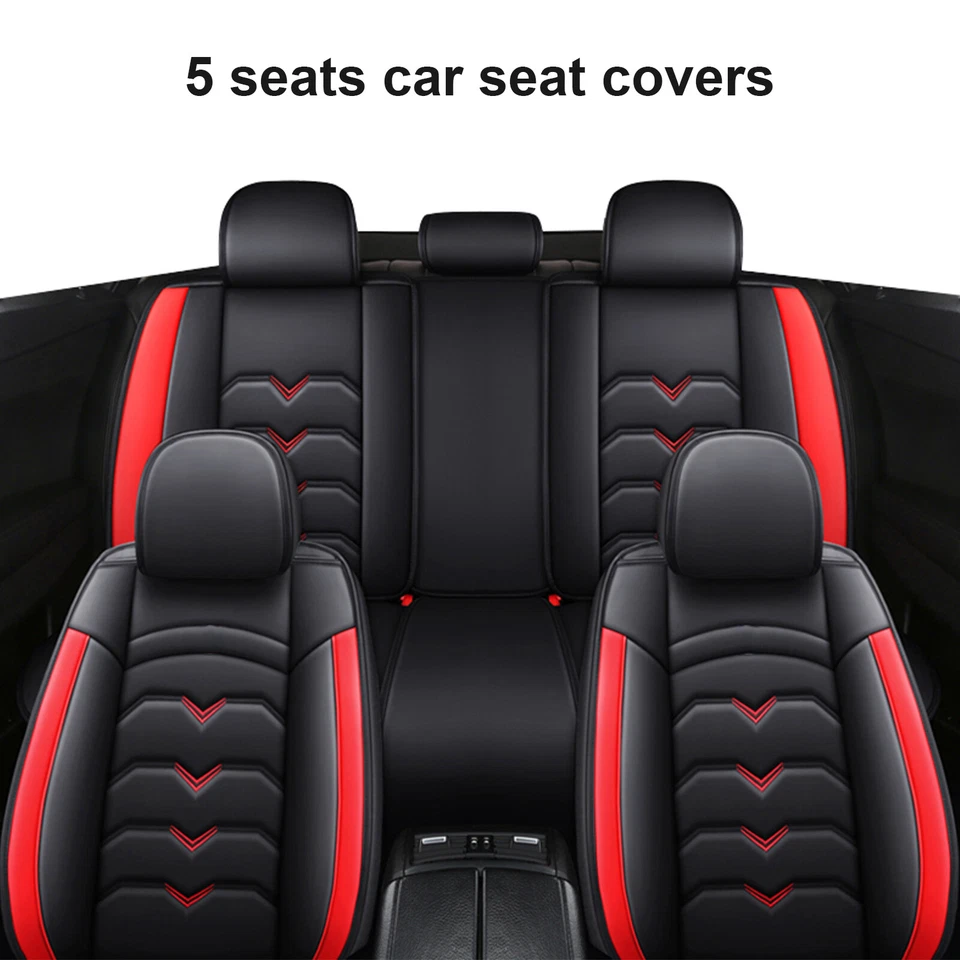 Funda de asiento de coche para Kia Protector de asiento delantero y trasero de 5 asientos Protector de asiento de cuero PU Foto 2 de 4