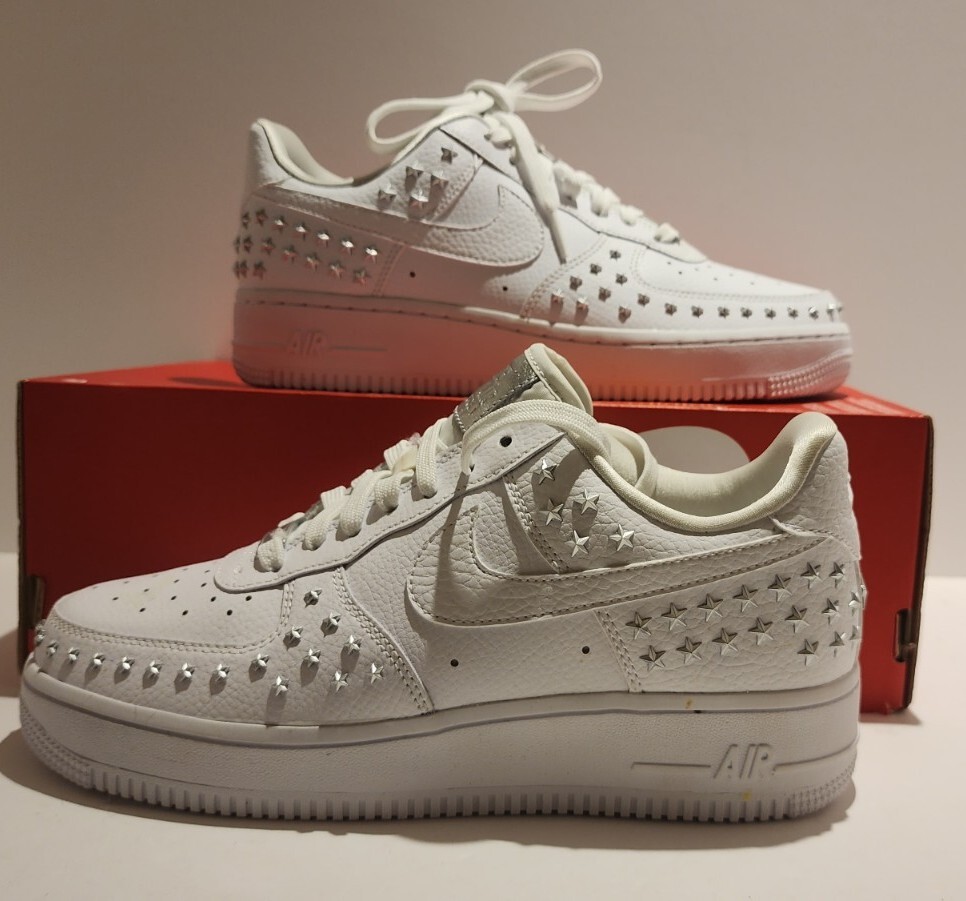 Nike Air Force 1 Weiß Gold Damen Size+8+-+Nike+Air+Force+1+Low+Star-Studded+2018+-+AR0639-100 for sale
