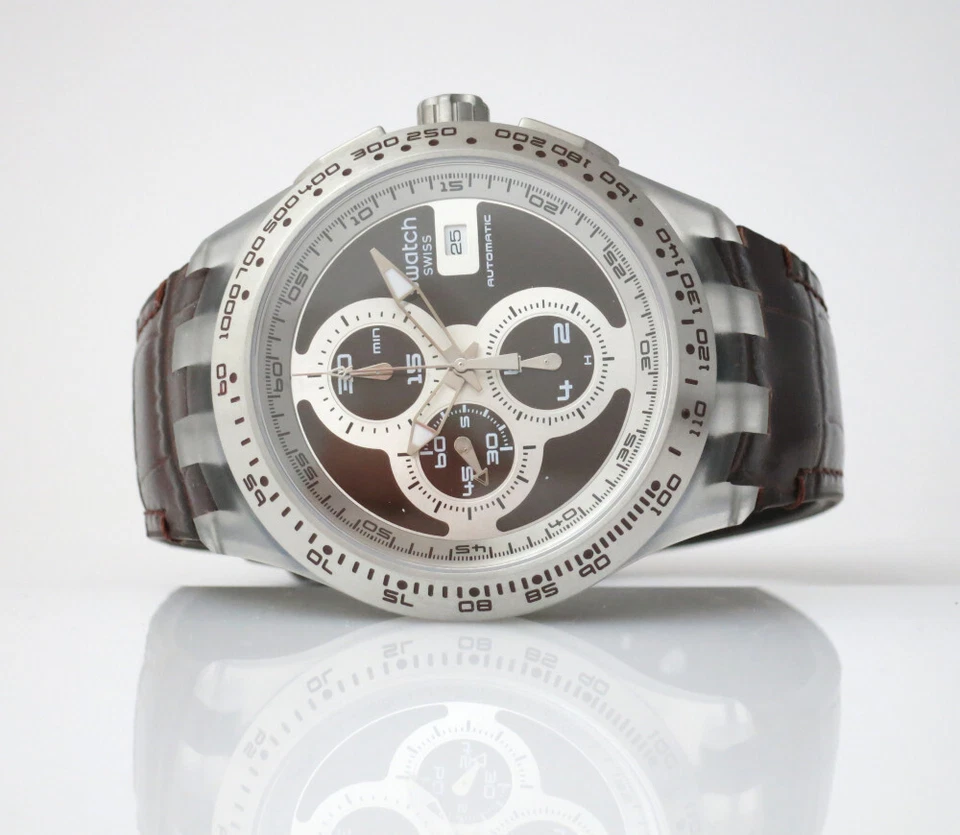RIGHT TRACK BROWN - Swatch Diaphane Chrono Automatic - SVGK408 - NEU - Bild 1 von 3