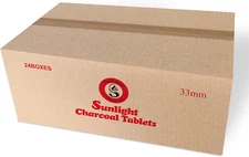Sunlight Charcoal Tablets 33mm Quick Light 100 Count for Incense & Resin Burners