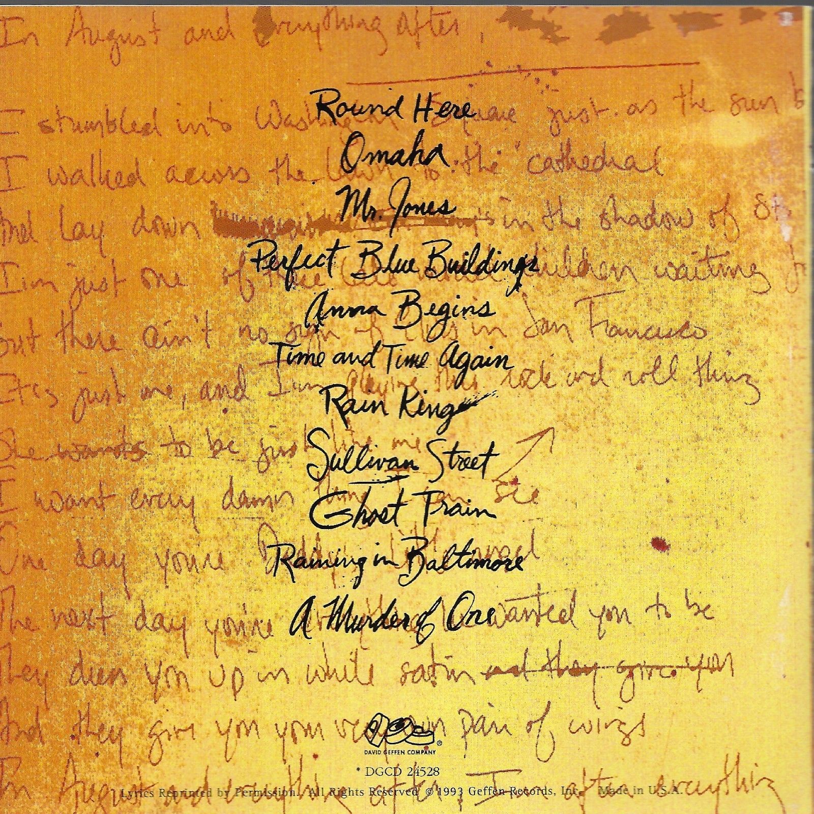 August and everything after by counting crows cd sep 1993 geffen