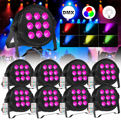 8stk 90W PAR 9 LED RGBW Bühnenbeleuchtung 4in1 DMX Show Dj Konzert Bühnenlicht