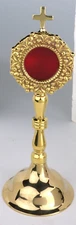 High Polished Brass Personal Reliquary for Catholic Church or Home Use 8 Inch