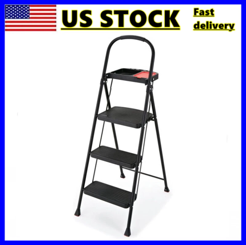 RMS 3T 3 Step Steel Step Stool with Project Tray 225 lb. Cap. eBay