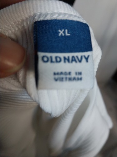 Old Navy Cropped Tank Top WHITE Ribbed Women's Size XL - 第 5/7 張圖片