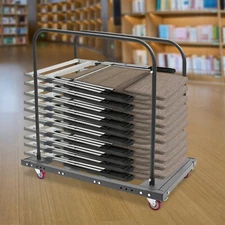 Folding Chair Rack Dolly Cart Table Storage Rack Desk Chairs Cart Trolley
