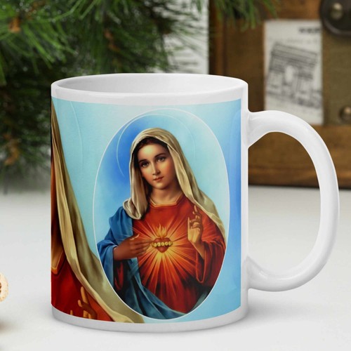 Inmaculado Corazón de María - Taza católica devocional Santísima Virgen María - Imagen 7 de 25