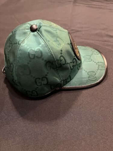 GUCCI GG RETRO GREEN BLACK CAP M MEDIUM OFF THE GRID BASEBL HAT 627114 AUTHENTIC - Picture 8 of 24