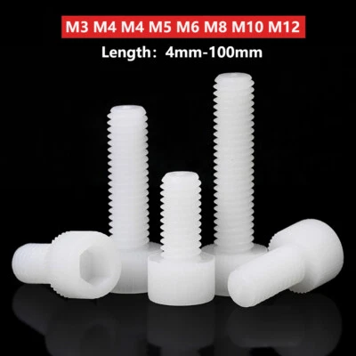 GOO BETTER M3-M12 Nylon Allen Key Bolts Plastic Socket Cap Screws Hex Head M4 M5 M6 M8 M10