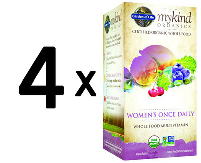 4 x Garden of Life Mykind Organics Women's Once Daily - 30 tabs (916,58 EUR/kg)