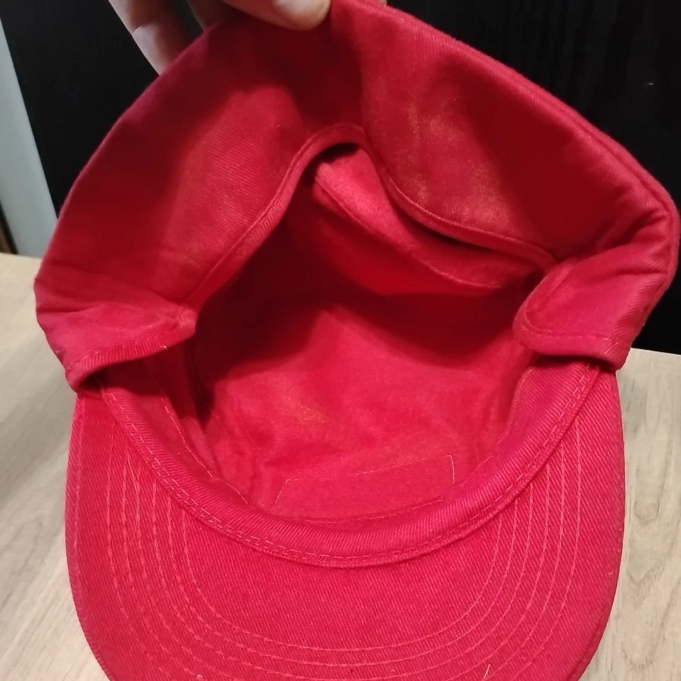 Sombrero de invierno de alimentación de granja MoorMans marca K ajustable rojo semilla agricultura  Foto 4 de 4