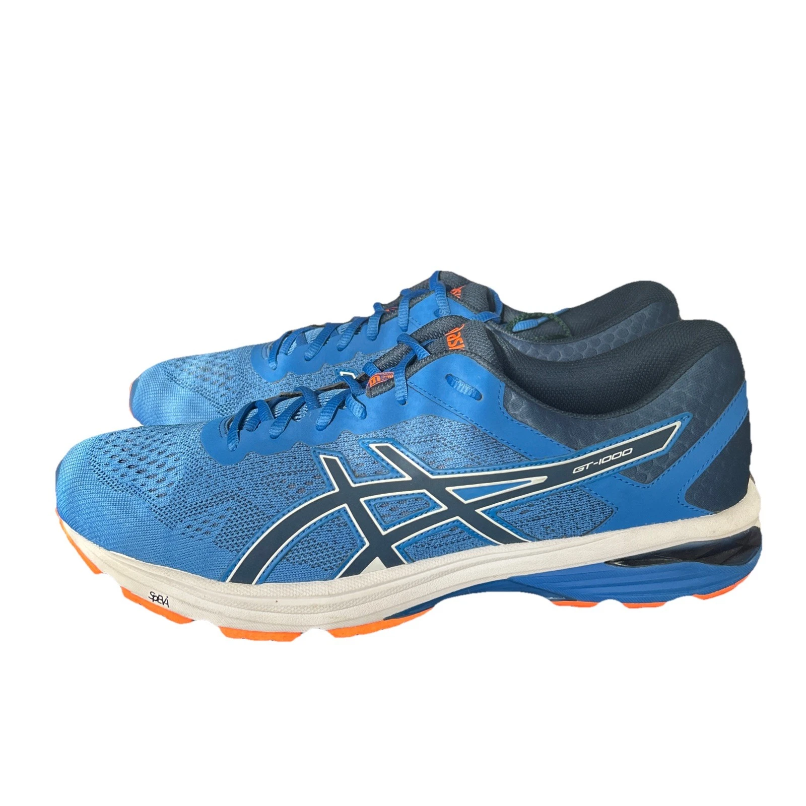 ASICS GT-1000 Duomax Running Walking Athletic Shoes Blue White Orange Mens Sz 14