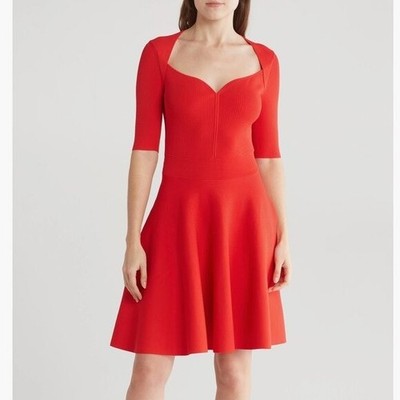 NWT $249 Ted Baker London Milly Sweetheart Sweater Dress 6 (fits like 14 US) RED