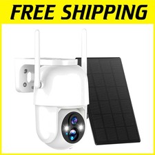 2K 3MP PTZ WiFi Solar Camera, Color Night Vision, 2-Way Talk