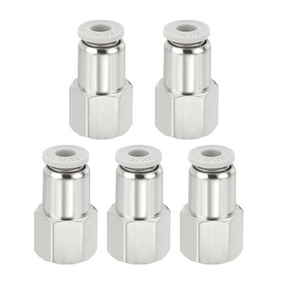 5 Pcs NPT Female 5/32 Inch OD x 1/8'' NPT Thread Push to Connect Fittings, White