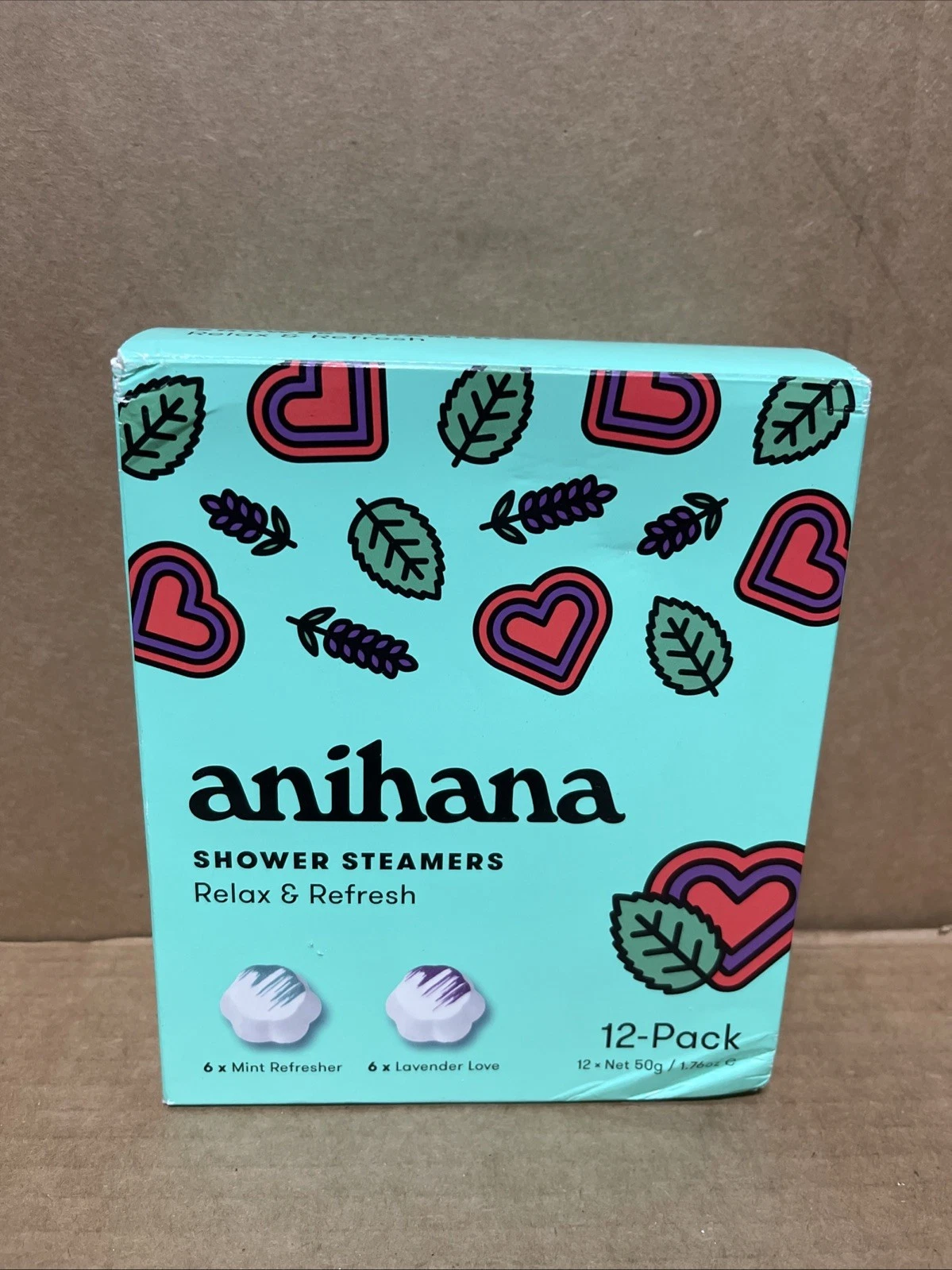 Anihana Shower Steamers Relax & Refresh , 6 x Mint Refresher & 6 x Lavender Love