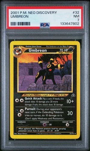 2001 POKEMON NEO DISCOVERY #32 UMBREON PSA 7
