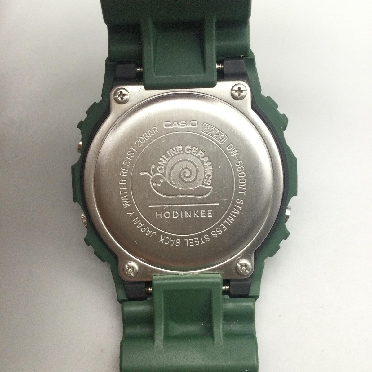 つば九郎・CASIO G-SHOCK DW-5600VT Casio G-Shock Watch Green Online Ceramics x Hodinkee 42mm Limited