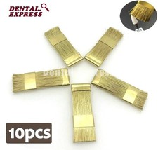 10pcs Dental Brass Wire Brushes Flat Copper Brush For Cleaning Burs Drill Bits