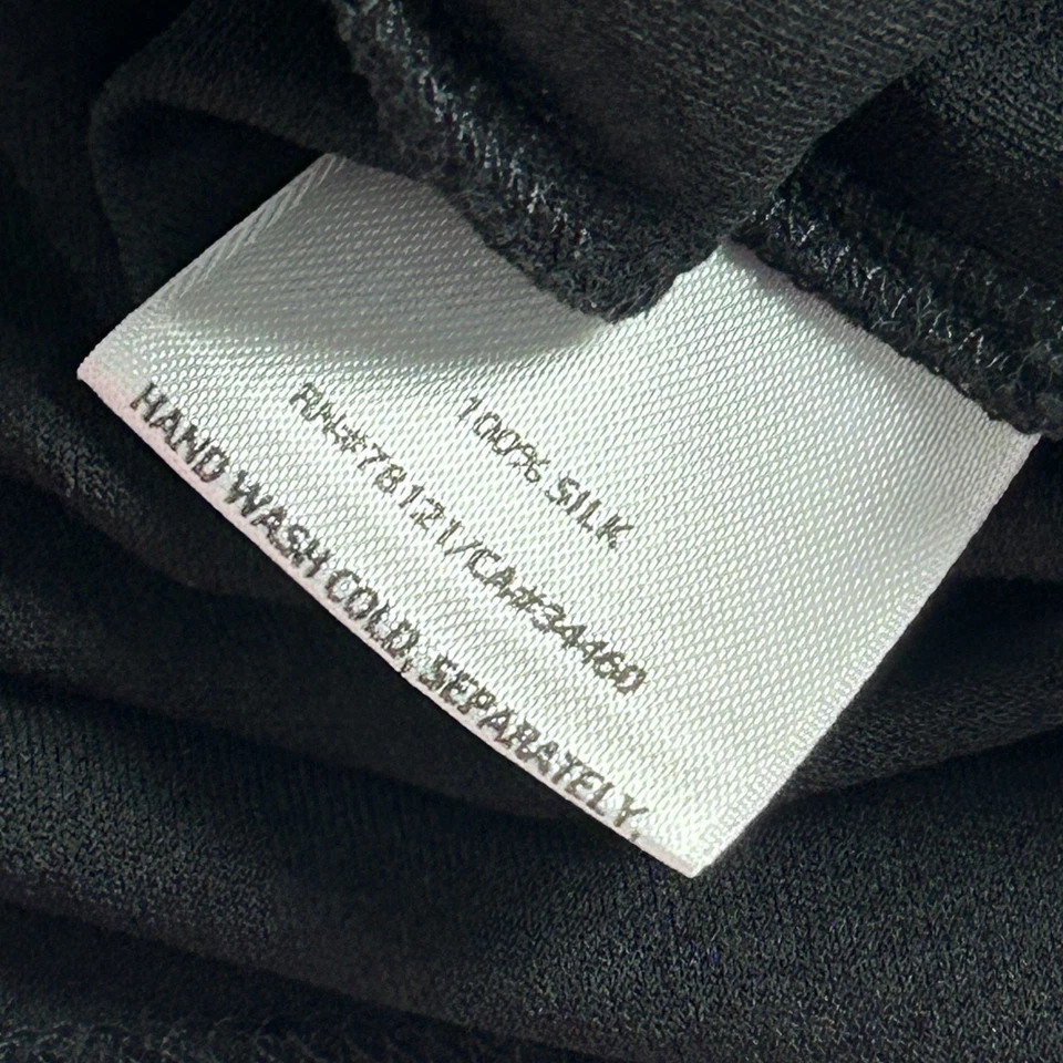 Eileen Fisher Womens Black Silk Long Sleeve Top Petite Small Casual Pullover - Image 4 of 4