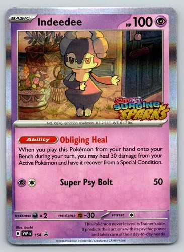 INDEEDEE 154 P SCARLET & VIOLET PROMO POKEMON STAMPED PROMO HOLO NM