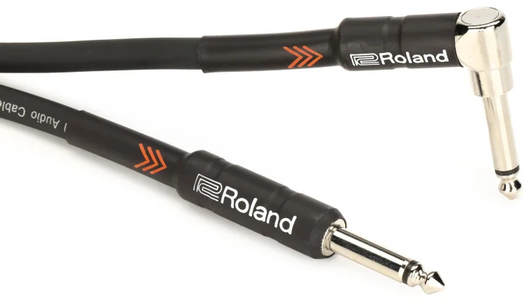Roland RIC-B15 Black Series Instrument Cable - 14-inch TS Male to Right Angle 6090₽
