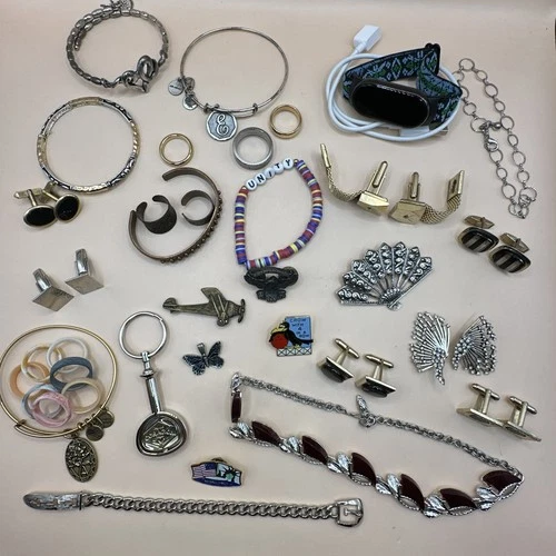 Vtg- Now Costume Jewelry Wearable Pins Bracelets Earrings Rings Watch Cuff Links