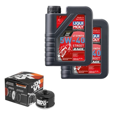 Aprilia Scarabeo 500 RT00 2002, LIQUI MOLY 5W-40 Race 2L, K&N Ölfilter Set