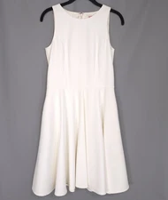 Brooks Brothers New Red Fleece Women’s Dress Size 2 White Fit Flare Sleeveless