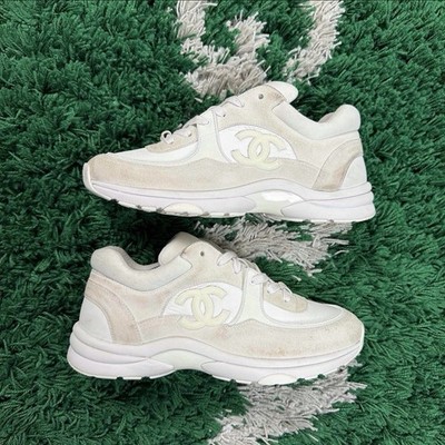 Size 9 - Chanel CC Logo Sneaker Trainer Triple White - Super Clean (42)