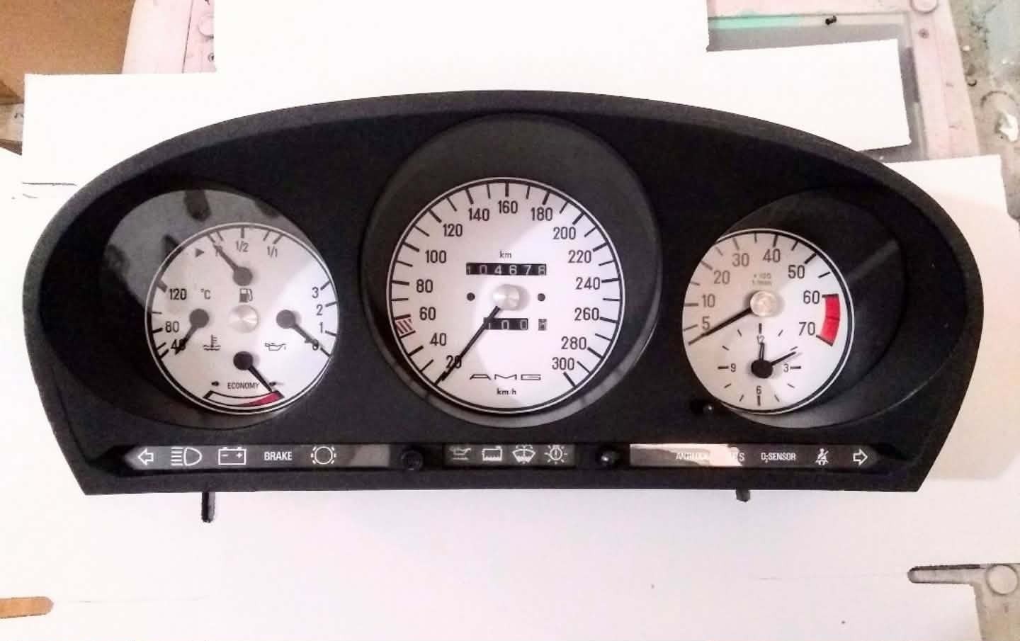 Mercedes R107 W124 W126 W201 AMG BRABUS  speedometer cluster conversion service 