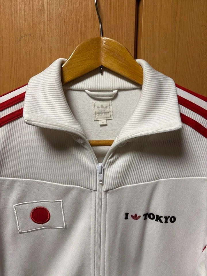 ADIDAS 1990's Tokyo Olympic Model Track Jacket White/Red Size M Used from Japan - Image 2 of 4