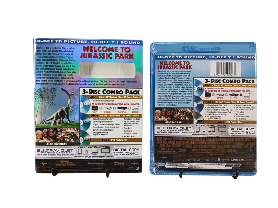 Парк Юрского периода (Bluray 3D + DVD + цифровой + УФ копия ультрафиолет) новый запечатанный - Изображение 2 из 4